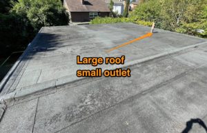Large roof with small utlet